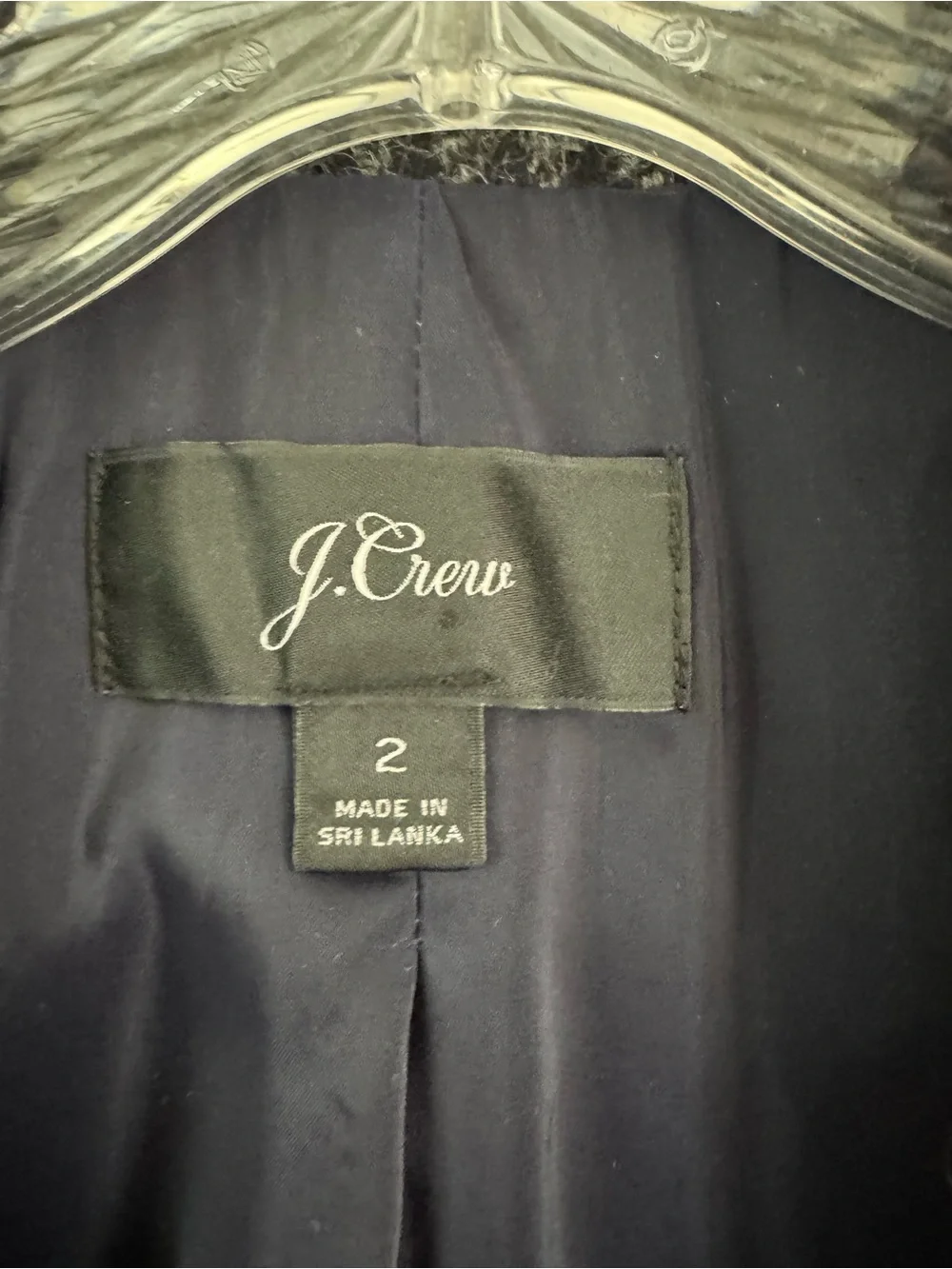J. Crew Parke Blazer Houndstooth Plaid Wool Black Gray Style J4861 Size 2